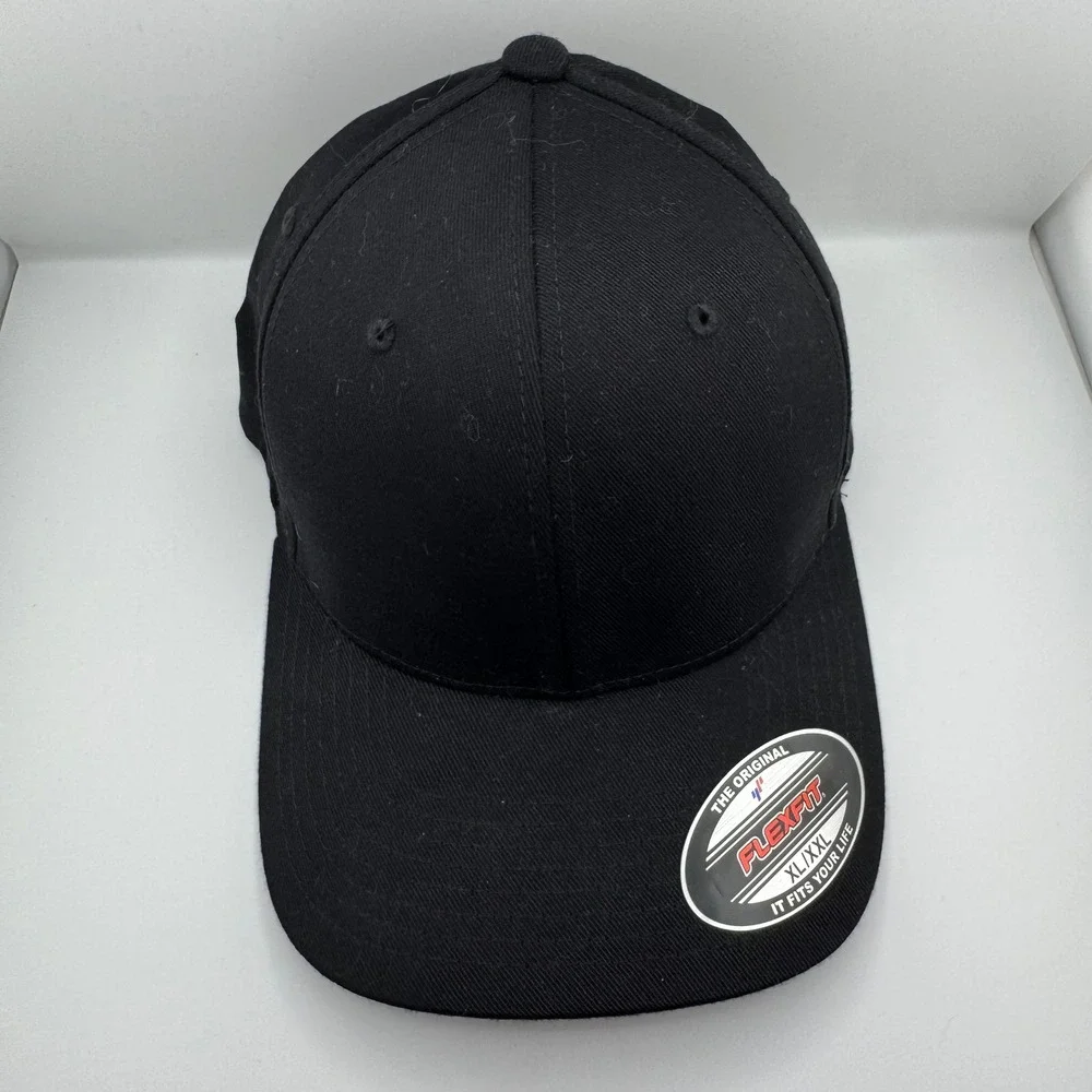 Flexfit Yupoong Baseball Cap Mens XL/XXL Black Excellent Stretch Fit Hat